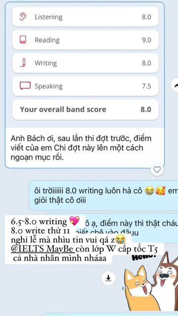 Kết quả học viên đạt Writing 8.0